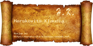 Herskovits Klaudia névjegykártya